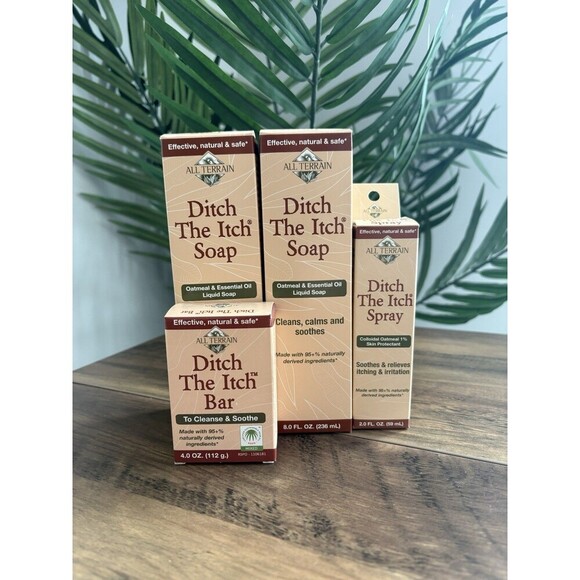 New Lot Of All Terrain Ditch The Itch Liquid Soap, Itch Spray And Bar Soap - Picture 1 of 2